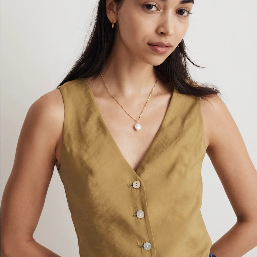 (18)MADEWELL New Casted Pearl Coin Necklace - Picture 2 of 5